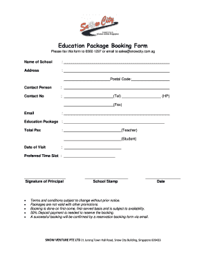 Education Package Booking Form