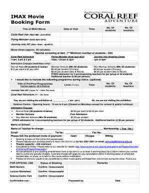 IMAX Movie Booking Form