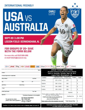 US Soccer Federation Web Group Ticket Order Form