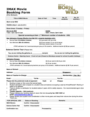 IMAX Movie Booking Form