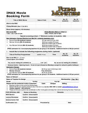 IMAX Movie Booking Form