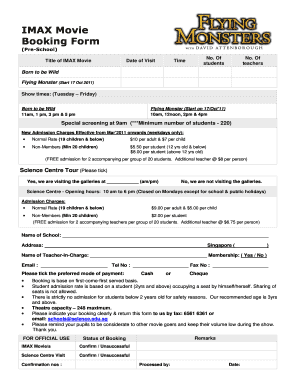 IMAX Movie Booking Form