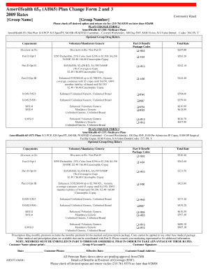 AmeriHealth 65 Plan Change Form