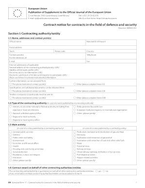EU Defence and Security Contract Notice