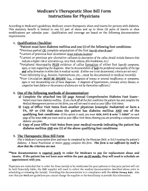 Medicare Therapeutic Shoe Bill Form