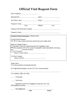 Cheerleader information sheet - 1 bOFFICIALb VISITS POLICIES AND PROCEDURES I NCAA limits bb