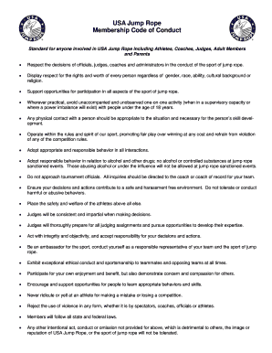 USA Jump Rope Membership Code of Conduct