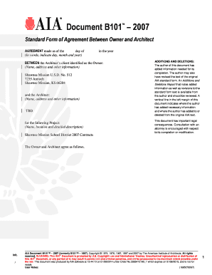 Standard Form of Agreement Between Owner and Architect
