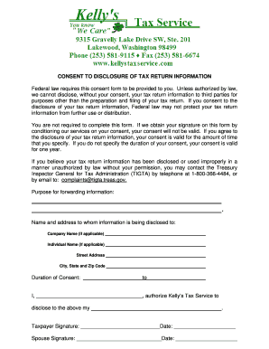 Consent to Disclosure of Tax Return Information