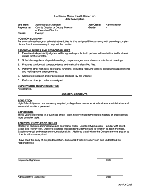 Administrative Assistant Job Description