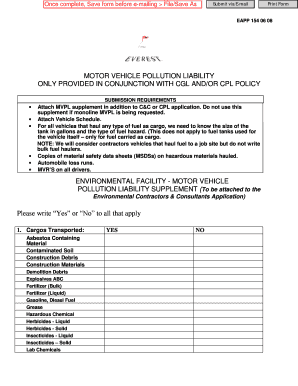 Motor Vehicle Pollution Liability Supplement