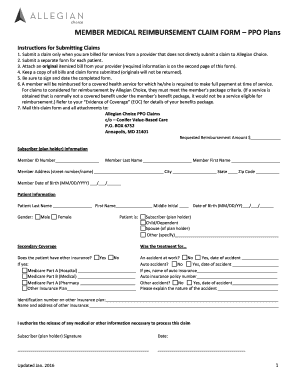 Member Medical Reimbursement Claim Form