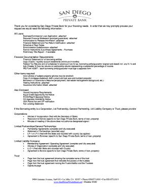 Business Commercial Loan Application