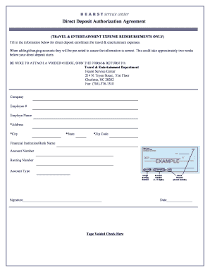 Direct Deposit Authorization Agreement
