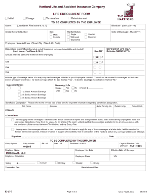 Hartford Life Enrollment Form