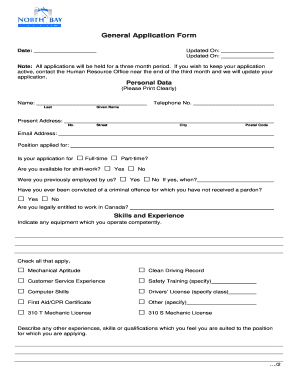 General Application Form