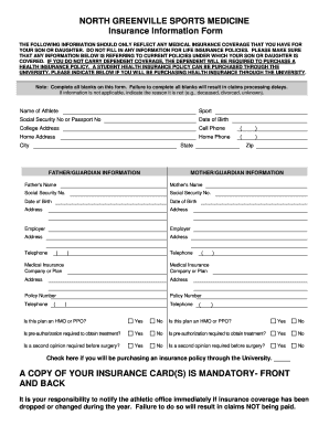 Insurance Information Form
