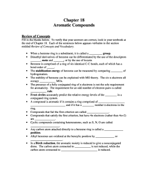Aromatic Compounds Review Form