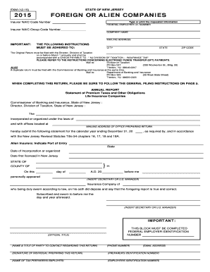 New Jersey Insurance Premium Tax Return