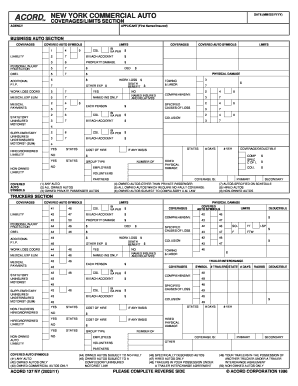 New York Commercial Auto Insurance Application