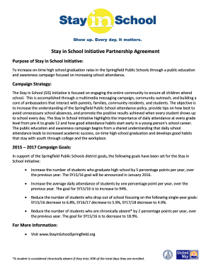 Stay in School Initiative Partnership Agreement