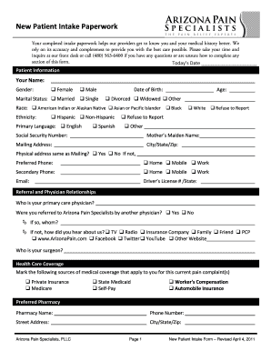 New Patient Intake Form