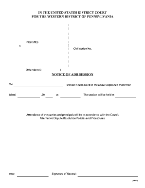 Notice of ADR Session