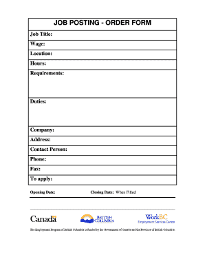 Job Posting Order Form
