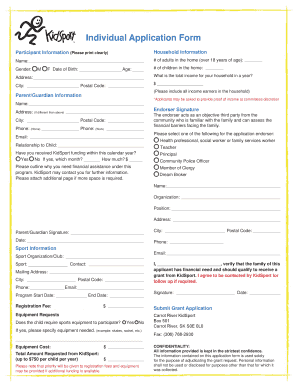 KidSport Grant Application Form