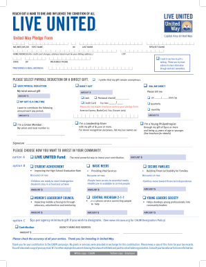 United Way Pledge Form