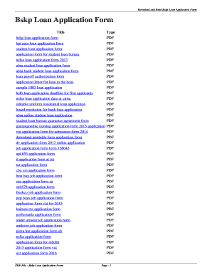 Loan form format - bskp loan