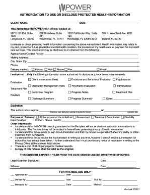Authorization to Use or Disclose Protected Health Information