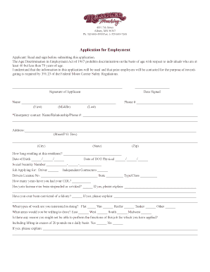 Application for Employment