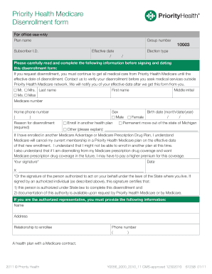 Priority Health Medicare Disenrollment Form