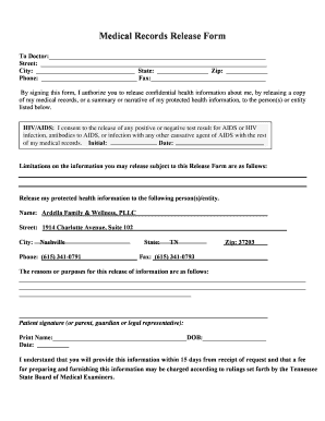 Medical Records Release Form
