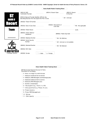 Home Health Patient Tracking Sheet
