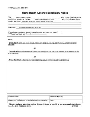 Home Health Advance Beneficiary Notice