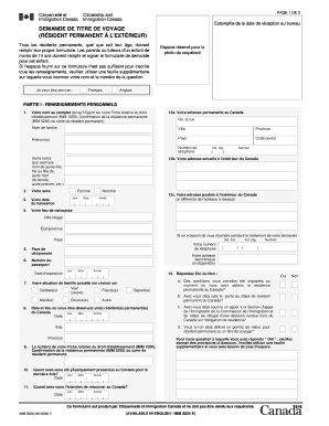 document de voyage pour resident permanent