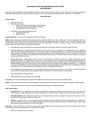 UCC Financing Statement Form UCC1