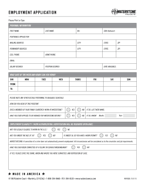 Employment Application Form