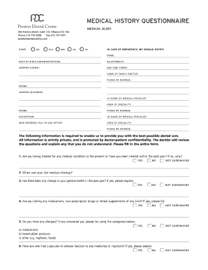 Medical History Questionnaire