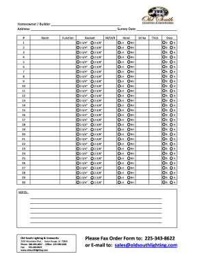 Door Hardware Order Form