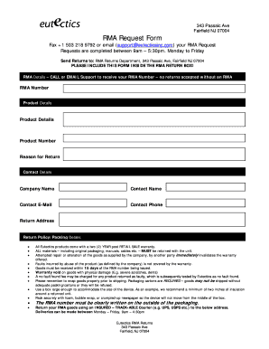 RMA Request Form