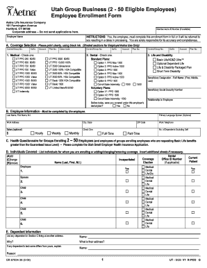 Utah Group Business Employee Enrollment Form