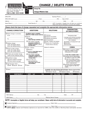 Employee Enrollment Change Form