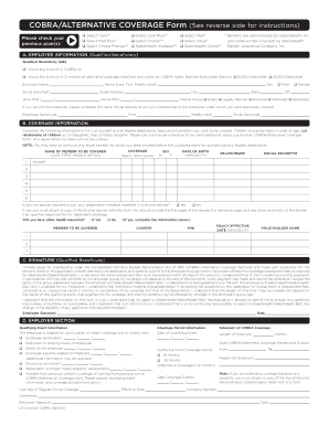 COBRA/Alternative Coverage Form