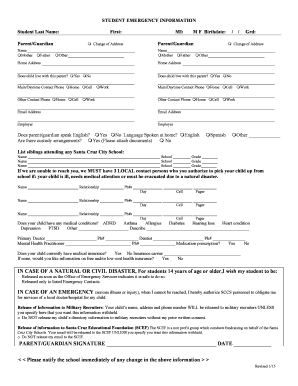 Santa Cruz City Schools Enrollment Form