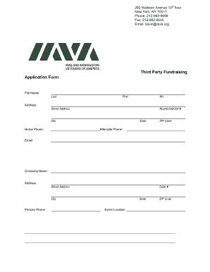 Third Party Fundraising Application Form