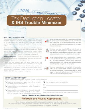 Tax Deduction Locator & IRS Trouble Minimizer