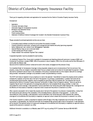 District of Columbia Property Insurance Application